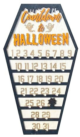 Gruselige Halloween Horror 2023 Y2.K Halloween Kalender Halloween Haus geformt Countdown Kalender Schneiden des Kontos (Gelb, One Size)