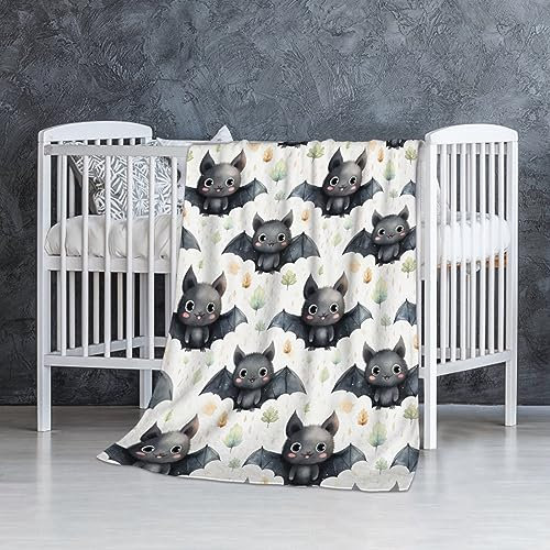 SUPERICH Babydecke für Halloween, Fledermäuse, Geschenke, superweich, für Neugeborene, gemütlich, für Kinderwagen, Überwurf, Decke für Kinderbett, 101,6 x 76,2 cm, für Welpen