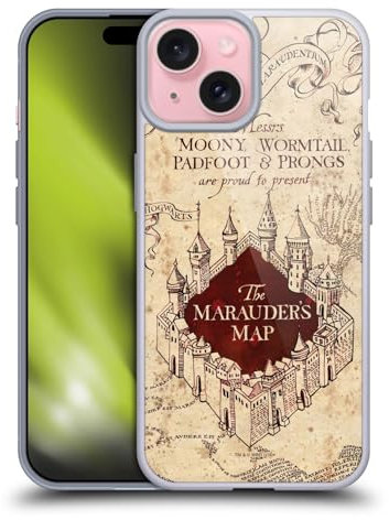 Head Case Designs Offizielle Harry Potter The Marauder's Map Prisoner of Azkaban II Soft Gel Handyhülle Hülle kompatibel mit Apple iPhone 15