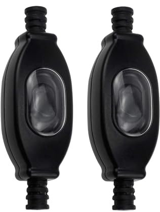 Impermeabile Interruttore Intermedio, 2 Pezzi Interruttore a Cavo In Linea Nero, Interruttore Bipolare, Elettrodomestici Interruttore, Interruttore Impermeabile, Interruttore Stagno