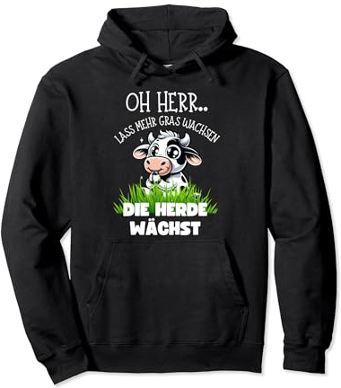 Oh Herr lass mehr Gras wachsen die Herde wächst lustige Kuh Pullover Hoodie
