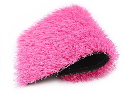 YJEUZCD Rasenteppich, 0,98 Zoll Dick Schneidbar Rasen-Teppich-Matte, Drainage Balkon Garten Spielplätze Farbig Dekorativ Künstlicher Grasteppich (Farbe : Rosa, Größe : 23.64X35.46in)