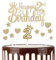 mciskin 2nd Happy Birthday Candles Cake Toppers, Crown Number 2 Candle for Cake, Girls 2nd Birthday Decorations, Cake Candles Cake Topper for Baby Birthday Party Wedding Anniversary (Champagne Gold)