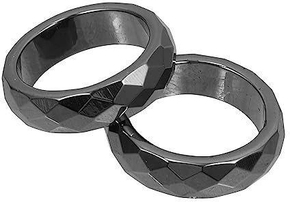 SHERCHPRY 2St Hämatit ring Moderinge für Damen Punk-Ring Herrenringe Geschenke für kleine Geschenke stressabbauende Ringe weibliche Ringe romantisch Hematit Damenring Mann