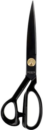 BOHIN France - BOHIN France Haute Teneur en Carbone Acier Noir (25.5cm) Professionnel Couture Ciseaux avec Caoutchouc Recouvert Poignée - 1 Pièce