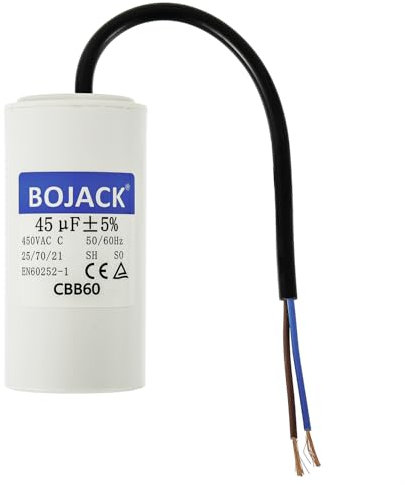 BOJACK CBB60 450V 45uf AC Condensateur ondensateur de moteur, condensateur de démarrage de moteur, condensateur microfarad 50/60Hz Avec Fil