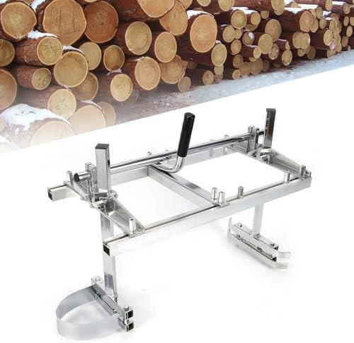 Mobile Sawmill, Portable 24 Inch Planking Milling Aluminium Chainsaw Mill Adjustable Thickness for Most Models of Chainsaws
