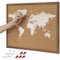 Navaris Kork Pinwand Memoboard Tafel - 70x50cm Pin Board Korkwand mit Holz Rahmen Stecknadeln Fahnen Montageset - World Map Pinnwand - Memo Korktafel