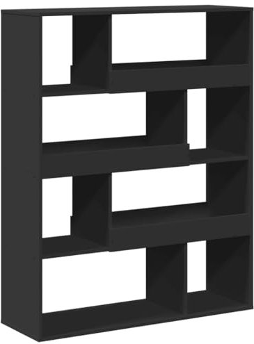 vidaXL Bücherregal, Raumteiler mit 8 Fächern, Wandregal für Wohnzimmer Büro, Standregal Raumtrenner Würfelregal, Schwarz Holzwerkstoff