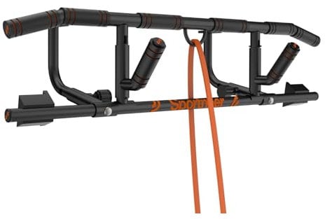 Sportneer Klimmzugstange für Türrahmen mit Klappgriff – Klimmzugstange mit Mehreren Griffen für den Türrahmen, Tragkraft 200 kg, Klimmzugstange für Krafttraining für Oberkörperfitness, Klimmzugstange