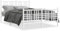 Buzaza Bettgestell mit Kopf- und Fußteil Bed Frame Bettgestell Betten Bettrahmen Jugendbett Metall Weiß 137x190 cm - 376390