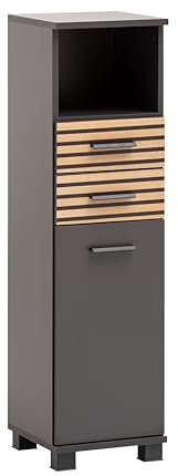 Schildmeyer Highboard Katta 158584, anthrazit/Akustikpaneel Optik, 30,3 x 32,6 x 110,5 cm