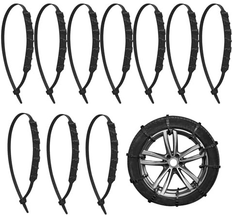 Schneeketten, 10 Stück Motorräder Reifen Kette Skid, Winter Schnee Reifen Kabelbinder, Verstellbares Rutschfeste Ketten, Wiederverwendbare für Motorräder Roller