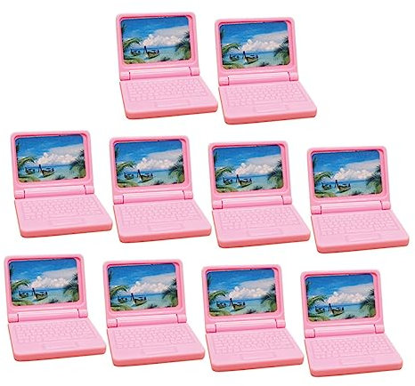 ibasenice 10pièces Mini Notebook Computer Miniature Laptop Doll House Simulation Notebook Accessoires De Simulation pour Maison De Poupées