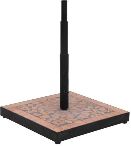 Pied de parasol en fer revêtu par pulvérisation et céramique, carré, 12 kg, durable et élégant pour jardin et terrasse