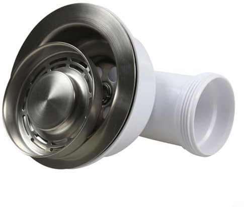Aprilsunnyzone Stainless Steel Kitchen Sink Strainer 114mm PP Flange Basket Waste Kit Drain Filter Stopper White 79mm Diameter (114mm)