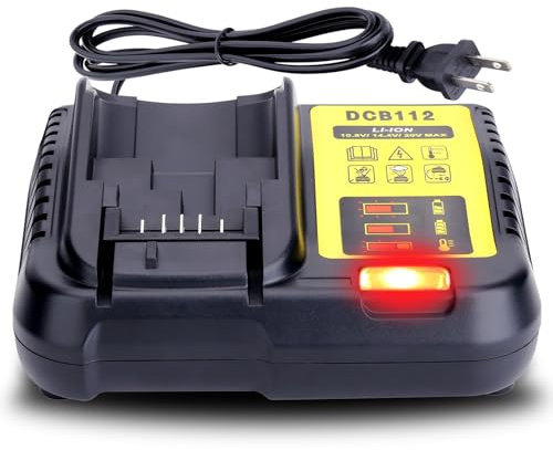 DCB112 2.0A Charger Replacement Compatible with Dewalt 20V MAX Battery Charger, Compatible with Dewalt Tool Battery DCB200 DCB201 DCB203 DCB204 DCB606 DCB609 DCB120 12V 14.4V 20V 20V/60V MAX Batteries