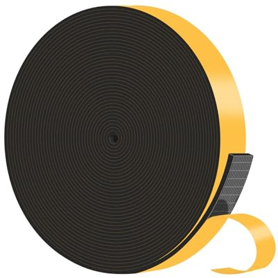 MIKONIYA Dichtungsband,Reduziert Geräusche & Klappern,25mm x 1.5mm x 10M | Hochdichtes CR-Material,Reduziert Geräusche & Klappern,Einseitig klebend, abnehmbar, rückstandsfrei,Schwarz