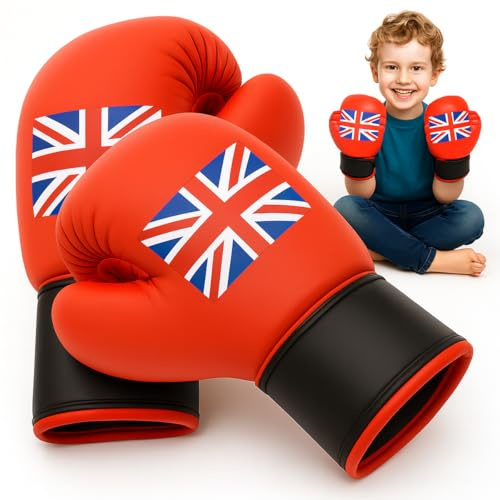 Toyana Kids Boxing Gloves and Pad Set, Adjustable Fit Junior Mitts Training Boxing Gloves for Sparring Punch Bag, Kickboxing, Muay Thai Practice, Punching Workout Fitness Sports Gift for Boys Girls
