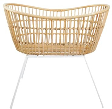 saudara collections - Babywiege aus Rattan und Metallbeine – Java, weiß