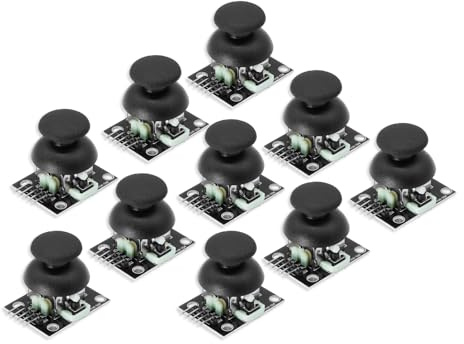 RUIZHI 10 Pièces Manette PS2 Joystick, Capteur de Joystick pour Manette de Jeu PS2, Module de dérivation pour Joystick à Deux Axes XY Compatible avec Arduino et Raspberry Pi