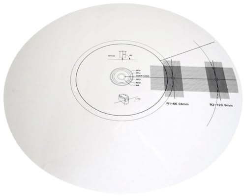 Justierlineal für Tonabnehmer 3mm aus Acryl, Winkelmesser | Nadel für Plattenspieler, Einstellwerkzeug für Kalibrierplatte, Weiß, Rutschfeste Oberfläche