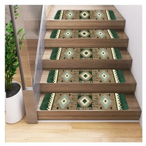 CGUOHU Stufenmatten 4 Stück Laufflächenteppich, rutschfest, for Treppen, maschinenwaschbar, Teppich, Badezimmer, Küche, schmutzabweisende Matten(Color 10,4PC 20X80CM)