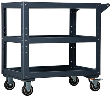 Robuster Werkzeugwagen, 200 kg Kapazität, abschließbare Räder, mobile Aufbewahrungslösung für Garage, Lager und Werkstatt, langlebiger Werkzeug-Organizer und Transportwagen