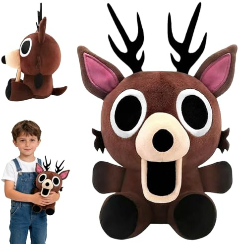 KOMEIYL 99 Nights in The Forest Peluche, Peluche 99 Nuit dans la Forêt, Le cerf méchant en Peluche du Jeu, pour Enfants Garçons Filles Cadeaux (B)