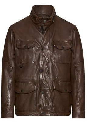 camel active Herren Lederjacke mit Innenaschen