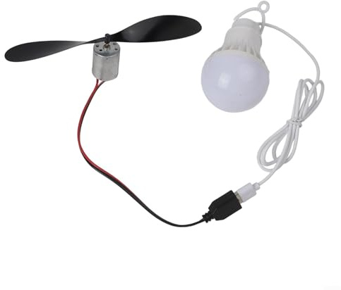 MKTOLHU Wind Turbine Generator Kit with USB LED Light, ABS and Metal Small Wind Power Motor for Educational Science Experiments, Dynamo and Alternative Energy