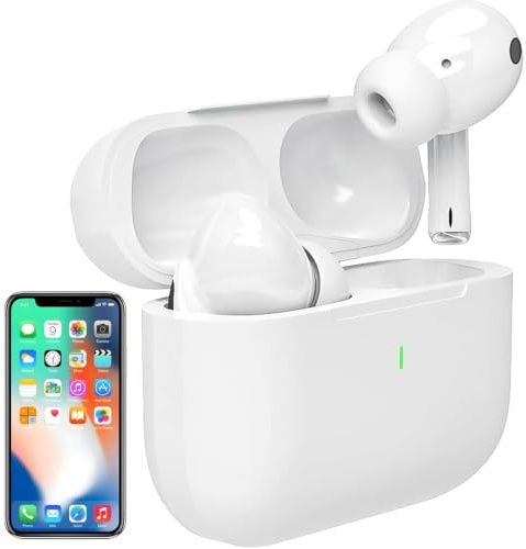 Wireless Earbuds, AirBuds Pods Headphones with 48H Playtime HiFi Stereo Deep Bass, USB-C Fast Charging & Touch Control, IPX7 Waterproof & ENC Noise Cancelling Mic Earphones for Android/Air/Pods/IOS