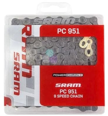 SRAM Chain Kette Strebenschutz Führung PC 951, graue Laschen, 9-Fach, 114 Glieder, 1 STK