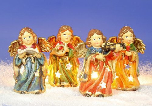 4 GROSSE ENGEL WINDLICHTER PORZELLAN WEIHNACHTEN Grösse ca. 8 x 5,5 x 12 cm (LBH)