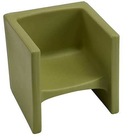 Children's Factory Cube Chair for Kids, Flexible Seating Classroom Furniture for Daycare/Playroom/Homeschool, Indoor/Outdoor Toddler Chair, Fern (CF910-014)