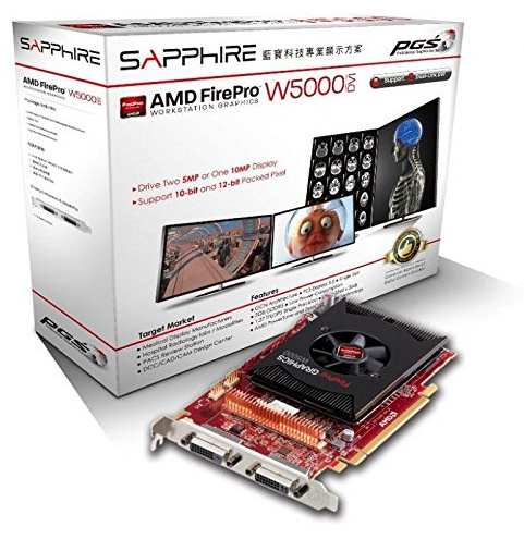 Sapphire AMD Firepro W5000 Grafikkarte ATI (PCI-e, 2GB, GDDR5 Speicher, DVI, 1 GPU)
