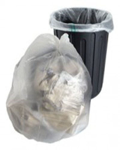 20 Large Clear Plastic Polythene Bin Liners Bags Sacks Size 18 x 29 x 39 Refuse Rubbish Waste Recycling Dustbin