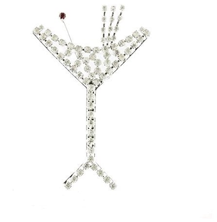 Mytoptrendz® Silver Plated vintage Style Champagne Glass Clear Crystal brooch Pin (Style -25)