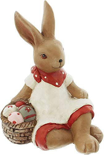 Dekoleidenschaft Deko-Häsin Ruhepause aus Kunststein, 31 cm hoch, Dekohase, Osterhase, Osterdeko, Dekofigur