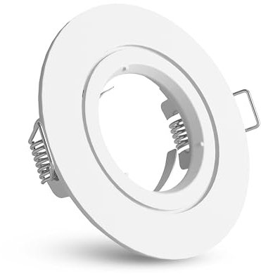linovum Einbaustrahler Einbau Rahmen weiß lackiert rund starr inkl. GU10 Fassung für LED/Halogen