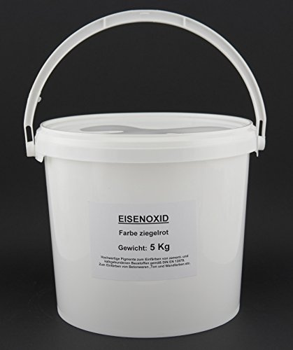 Remei 5 Kg Farbpigmente Eisenoxid Fb. rot-ziegelrot zum Einfärben von zement-und kalkgebundenen Baustoffen gemäß DIN EN 12878