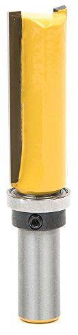 Flush Trim Router Bit - 3/4 x 2 inch Double Straight Flute Flush Trim Template Router Bit Woodworking DIY Tools with Top Bearing (1/2 inch Shank)