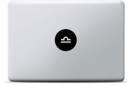 Sternzeichen Waage Symbol MacBook Sticker, Zodiac Sign MacBook Pro, MacBook Air, Vinyl Aufkleber schwarz, Laptop decal, Leuchteffekt