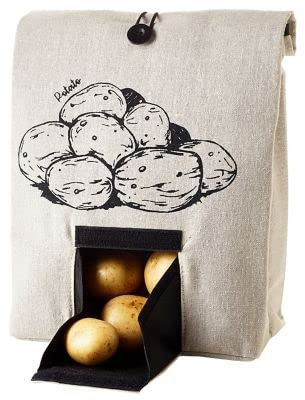 Lakeland Potato Bag with Button Tie Closure – Cupboard & Pantry Storage Keeps Potatoes Neatly Stored