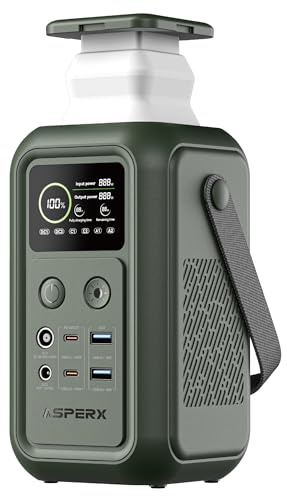 ASPERX 60000mAh Power Bank Station, 192Wh Portable Power Station，LiFePO4 Battery， 200W Output, Fast Charging,Smart Display, for Outdoor Camping, Traveling, and Emergencies