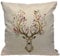 HGOD DESIGNS Kissenbezug Blume Hirsch Aquarell Hirsch Groß Geweih Blumen Und Vögel EIN Die Hörner Kissenhülle Haus Dekorativ Für Jungen/Mädchen Wohnzimmer Schlafzimmer Sofa Stuhl Kissenbezüge 45X45cm