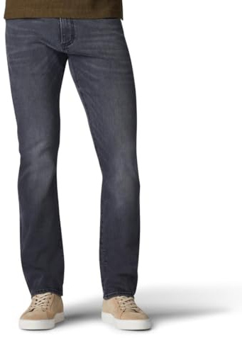 Lee Men's Modern Series Extreme Motion Slim Straight Leg Jeans, Lead Gray, 38W 32L UK