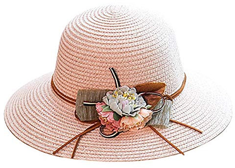 WPCASE Sonnenhut Damen Strohhut GäRtner Angelhut Strohhut Damen Strohhut Strohhut Damen Sommer Sombrero Sonnenhut Safarihut Damen Tropenhut Fischerhut Strohut Strohhut MäNner pink,56-58cm