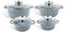EDENBERG eb-8035. Set 4 x Granit-Töpfe mit Deckel, hitzebeständig. Ideal für Gas-, Elektro-, Halogen-, Keramik- und Induktionsherde.