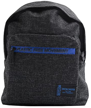 Smemoranda Unisex Grau Schulrucksack, Schwarz-Blau